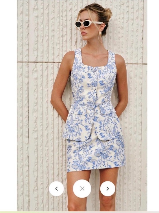 Commense Other - Blue Floral Two-Piece Dress Set